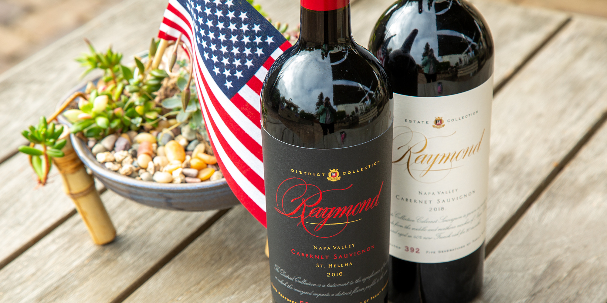 aymond Wines with American Flag